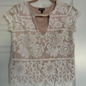 Sexy lace short sleeve top